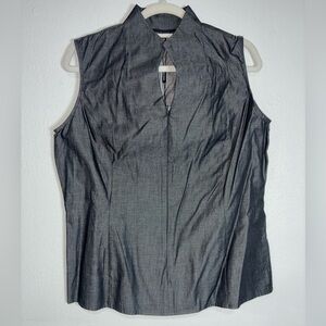 Ming Wang 100% Cotton Sleeveless Gray Women's Top
